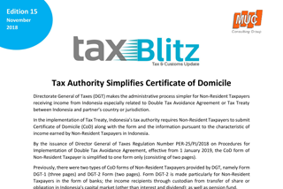 Tax Authority Simplifies Certificate of Domicile